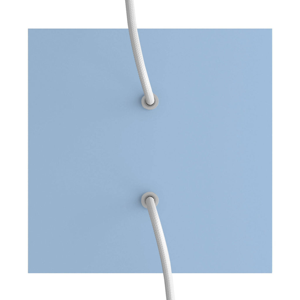 Quadratischer Rose-One Baldachin, 200 mm mit 2 Löchern und 4 Seitenlöchern – Zuckertütenblau – Ansicht 2
