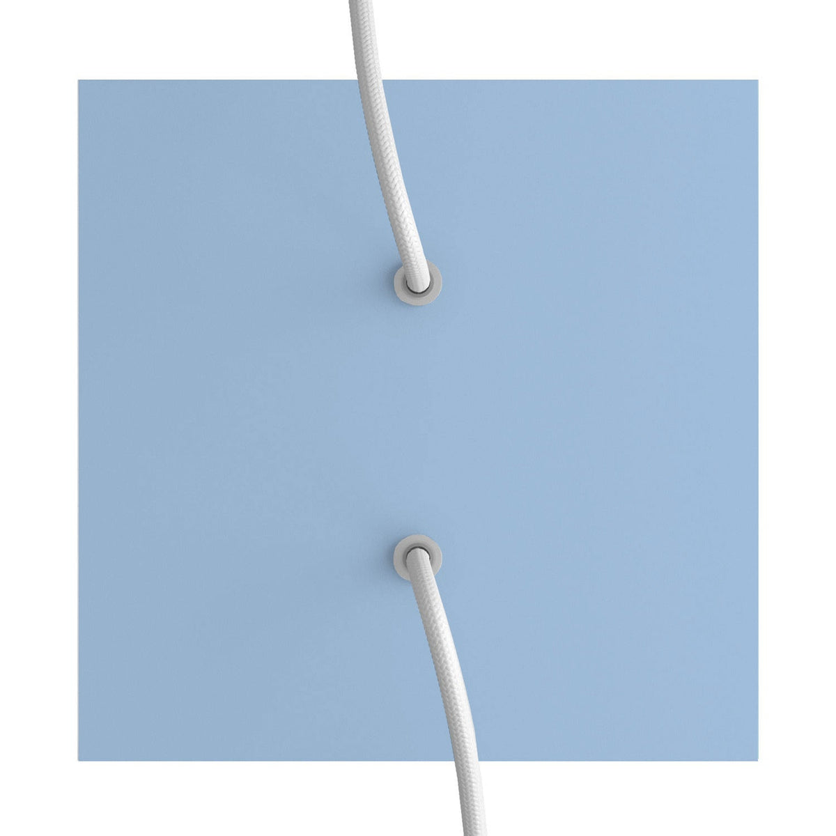 Quadratischer Rose-One Baldachin, 200 mm mit 2 Löchern und 4 Seitenlöchern – Zuckertütenblau – Ansicht 2
