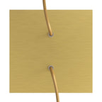 Baldachin Rose-One quadratisch, 200 mm mit 2 Löchern und 4 seitlichen Löchern – Dibond Satiniertes Messing – Ansicht 2