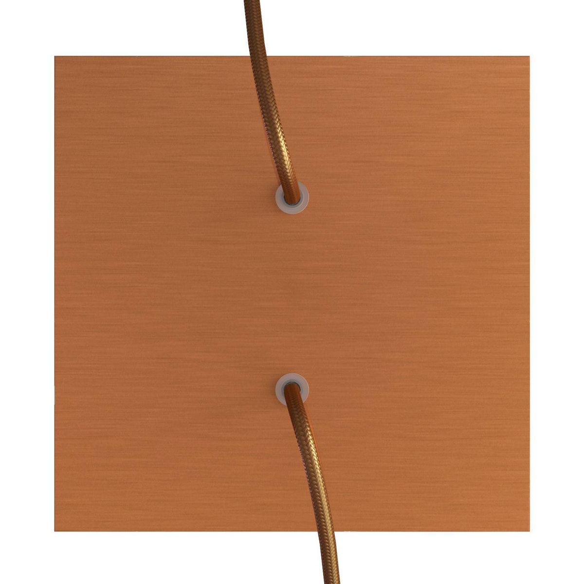 Lampenbaldachin Rose-One quadratisch, 200 mm mit 2 Löchern und 4 seitlichen Löchern - Dibond Satin-Kupfer – Ansicht 2