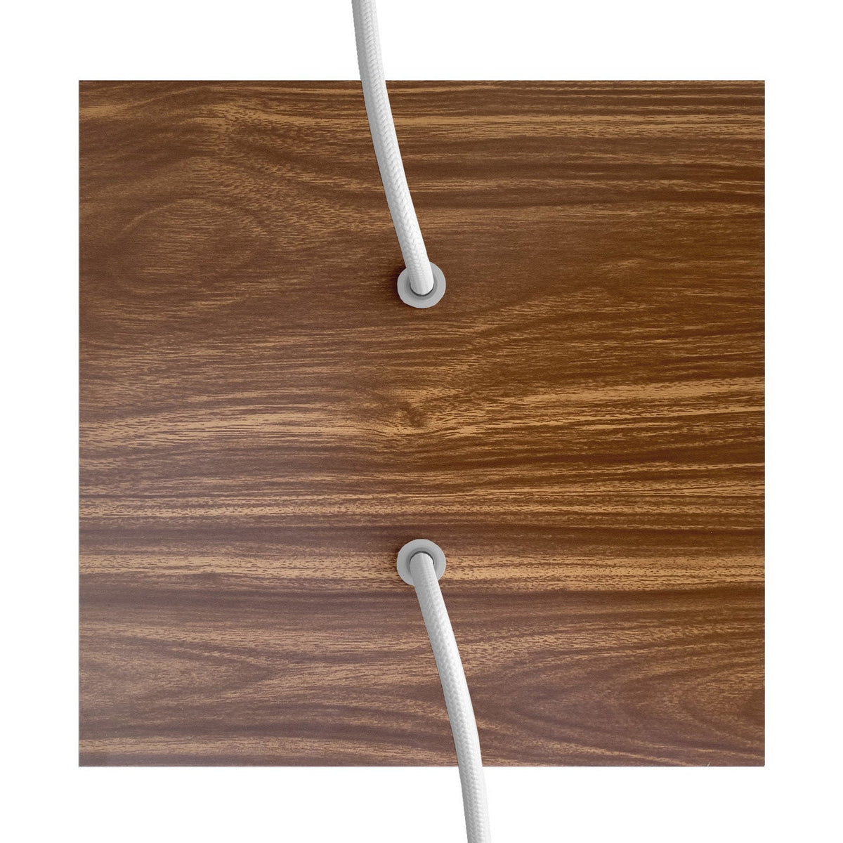 Lampenbaldachin Rose-One quadratisch, 200 mm mit 2 Löchern und 4 seitlichen Löchern - Holz – Ansicht 2