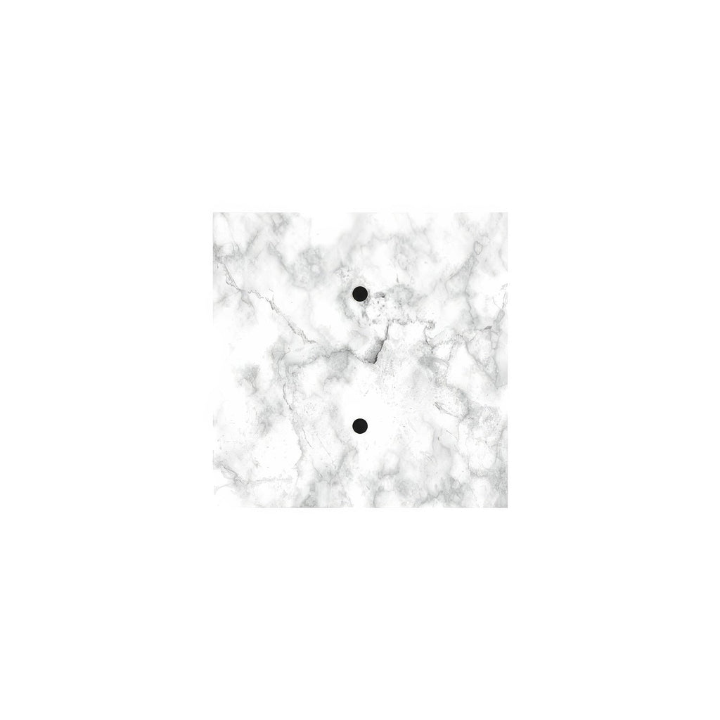 Rosette Rose-One Quadrat, 200 mm mit 2 Löchern und 4 seitlichen Löchern – Carrara-Marmor – Ansicht 3