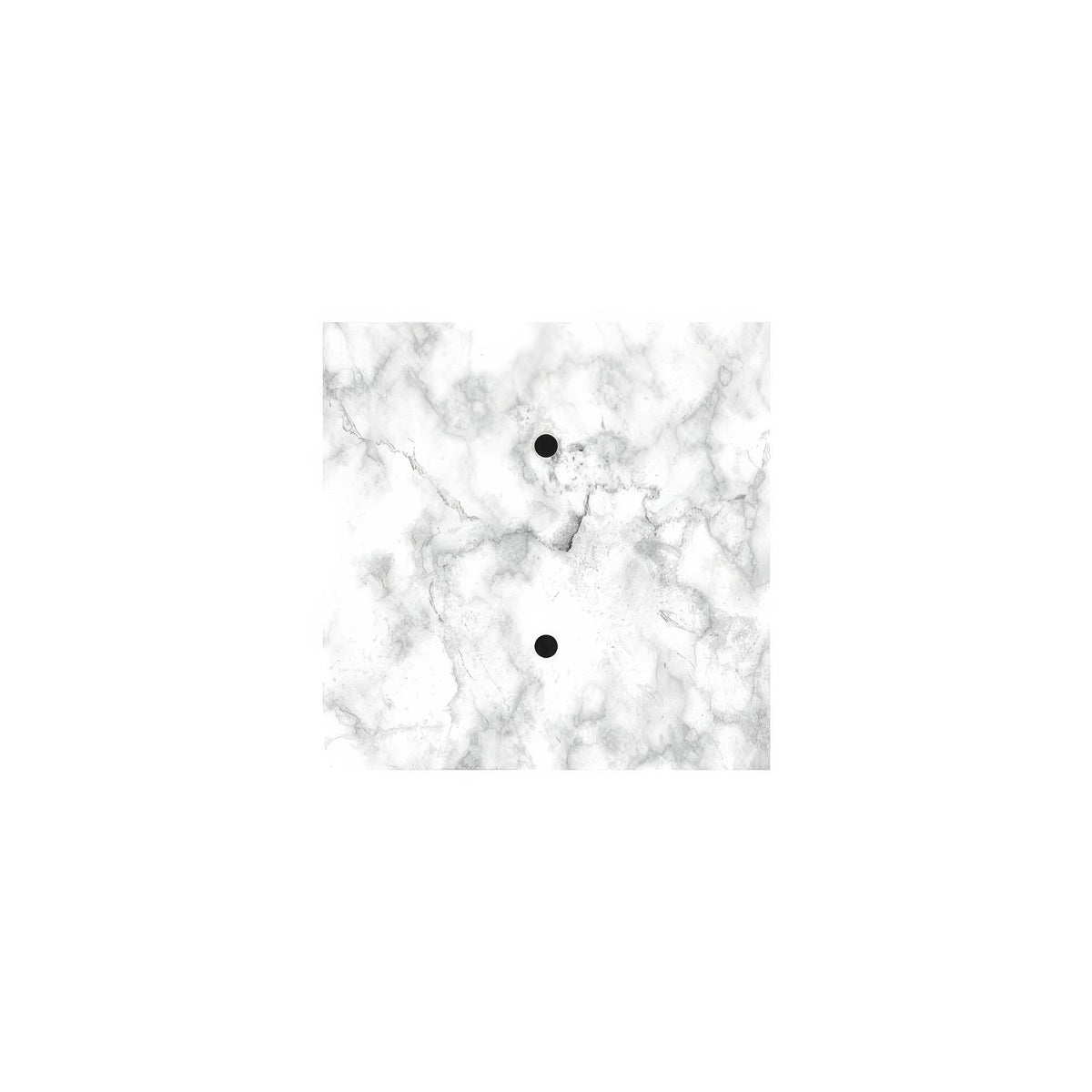 Rosette Rose-One Quadrat, 200 mm mit 2 Löchern und 4 seitlichen Löchern – Carrara-Marmor – Ansicht 3