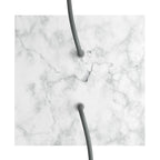 Rosette Rose-One Quadrat, 200 mm mit 2 Löchern und 4 seitlichen Löchern – Carrara-Marmor – Ansicht 2