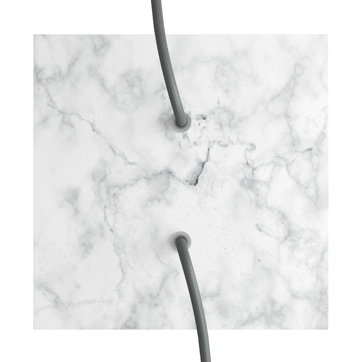 Rosette Rose-One Quadrat, 200 mm mit 2 Löchern und 4 seitlichen Löchern – Carrara-Marmor – Ansicht 2