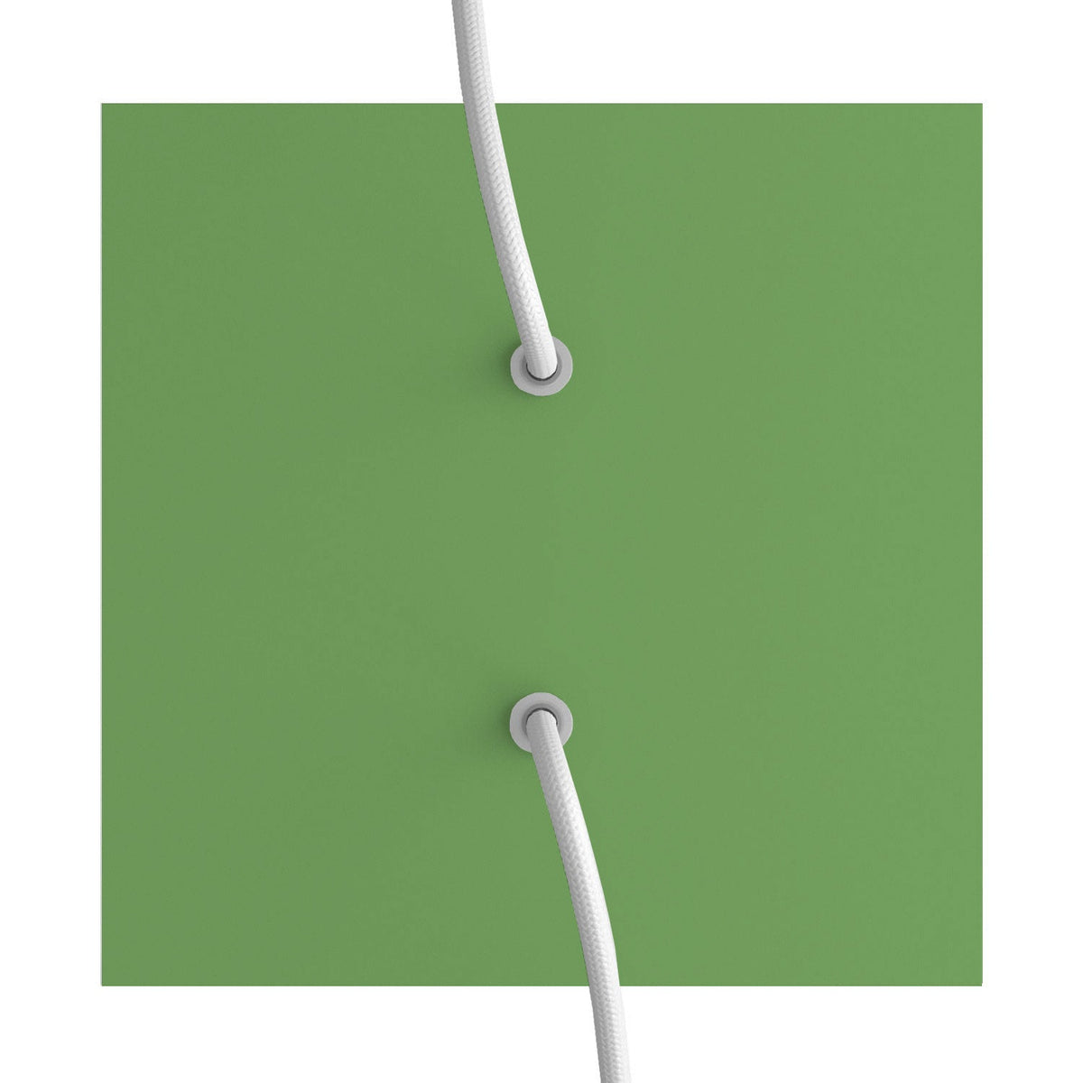 Lampenbaldachin Rose-One quadratisch, 200 mm mit 2 Bohrungen und 4 seitlichen Bohrungen – Wiesen-Grün – Ansicht 2
