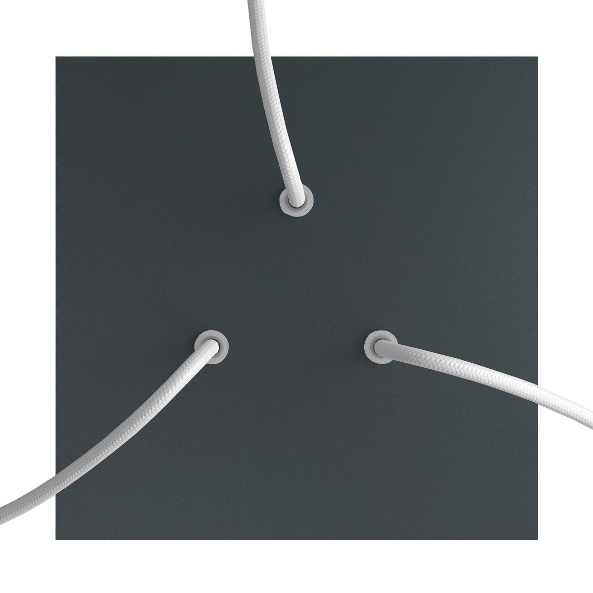 Rosone Rose-One quadratisch, 200 mm mit 3 Öffnungen und 4 seitlichen Öffnungen – Anthrazit – Ansicht 2