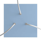 Rosone Rose-One quadratisch, 200 mm mit 3 Löchern und 4 seitlichen Löchern - Zuckerpapier-Blau – Ansicht 2