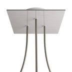 Rose-One quadratischer Baldachin, 200 mm mit 3 Löchern und 4 seitlichen Löchern – Dibond, satiniertes Stahl