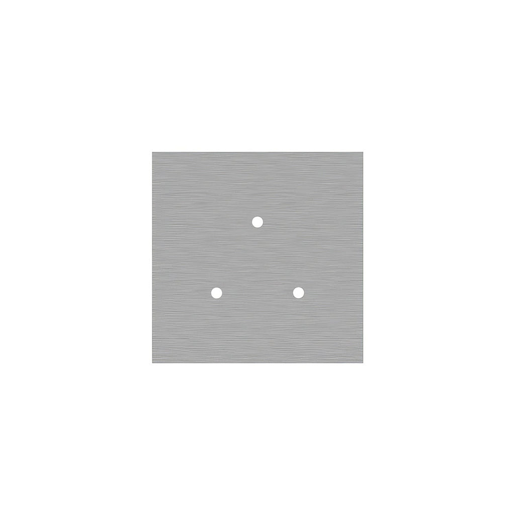 Rose-One quadratischer Baldachin, 200 mm mit 3 Löchern und 4 seitlichen Löchern – Dibond, satiniertes Stahl – Ansicht 3