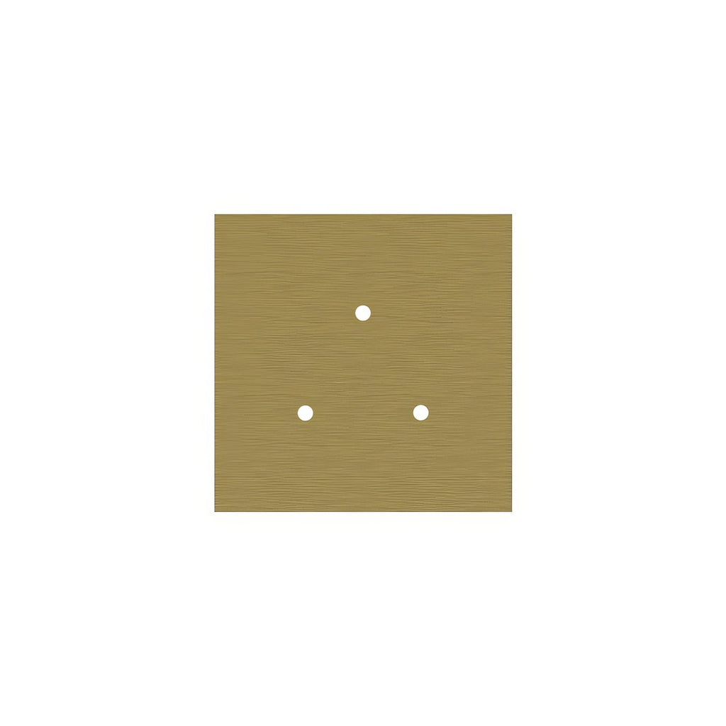 Rose-One Quadrat-Baldachin, 200 mm mit 3 Öffnungen und 4 seitlichen Bohrungen – Dibond satiniertes Messing – Ansicht 3