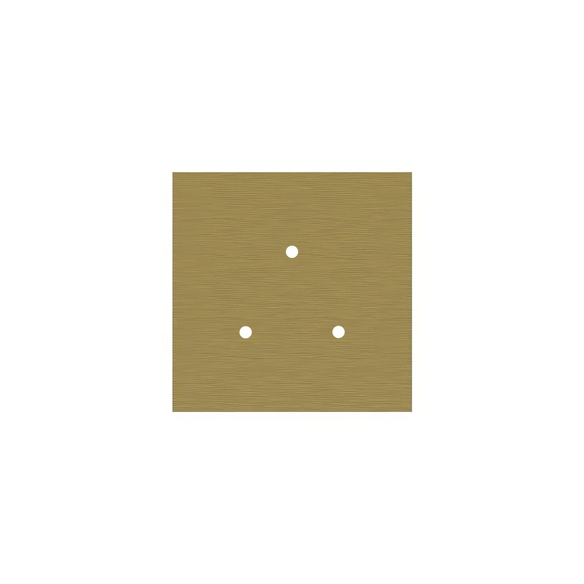 Rose-One Quadrat-Baldachin, 200 mm mit 3 Öffnungen und 4 seitlichen Bohrungen – Dibond satiniertes Messing – Ansicht 3