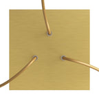 Rose-One Quadrat-Baldachin, 200 mm mit 3 Öffnungen und 4 seitlichen Bohrungen – Dibond satiniertes Messing – Ansicht 2
