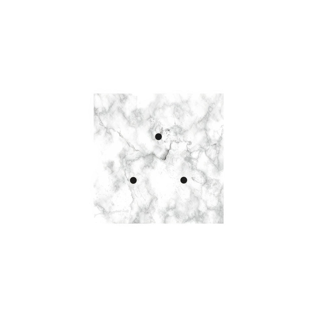 Rose-One quadratischer Baldachin, 200 mm mit 3 Löchern und 4 seitlichen Löchern - Carrara-Marmor – Ansicht 3