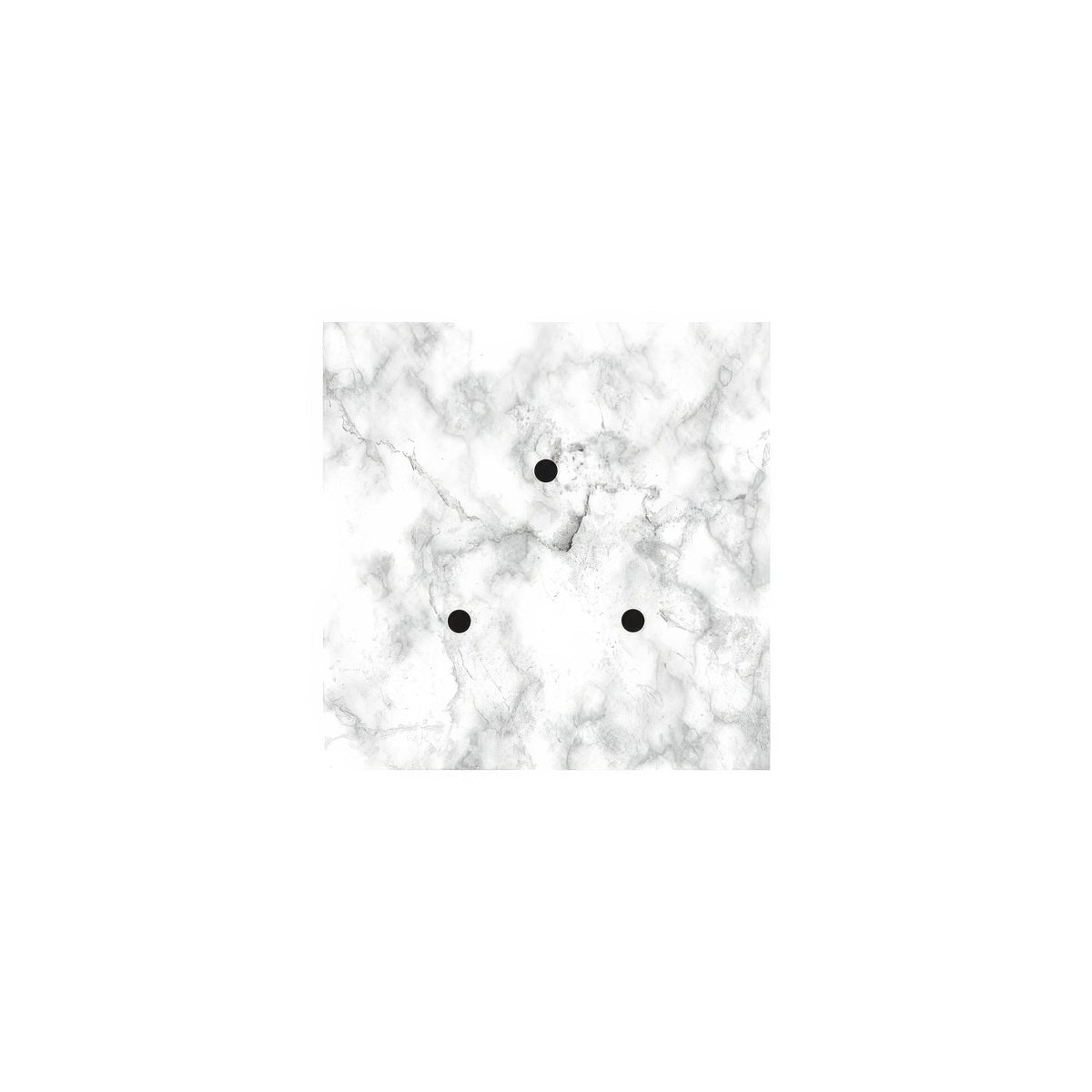 Rose-One quadratischer Baldachin, 200 mm mit 3 Löchern und 4 seitlichen Löchern - Carrara-Marmor – Ansicht 3