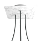 Rose-One quadratischer Baldachin, 200 mm mit 3 Löchern und 4 seitlichen Löchern - Carrara-Marmor
