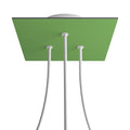 Lampenbaldachin Rose-One quadratisch, 200 mm mit 3 Löchern und 4 seitlichen Löchern – Wiesen-Grün