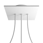 Rose-One Baldachin quadratisch, 200 mm mit 3 Bohrungen in Linie und 4 seitlichen Bohrungen – Mattweiß