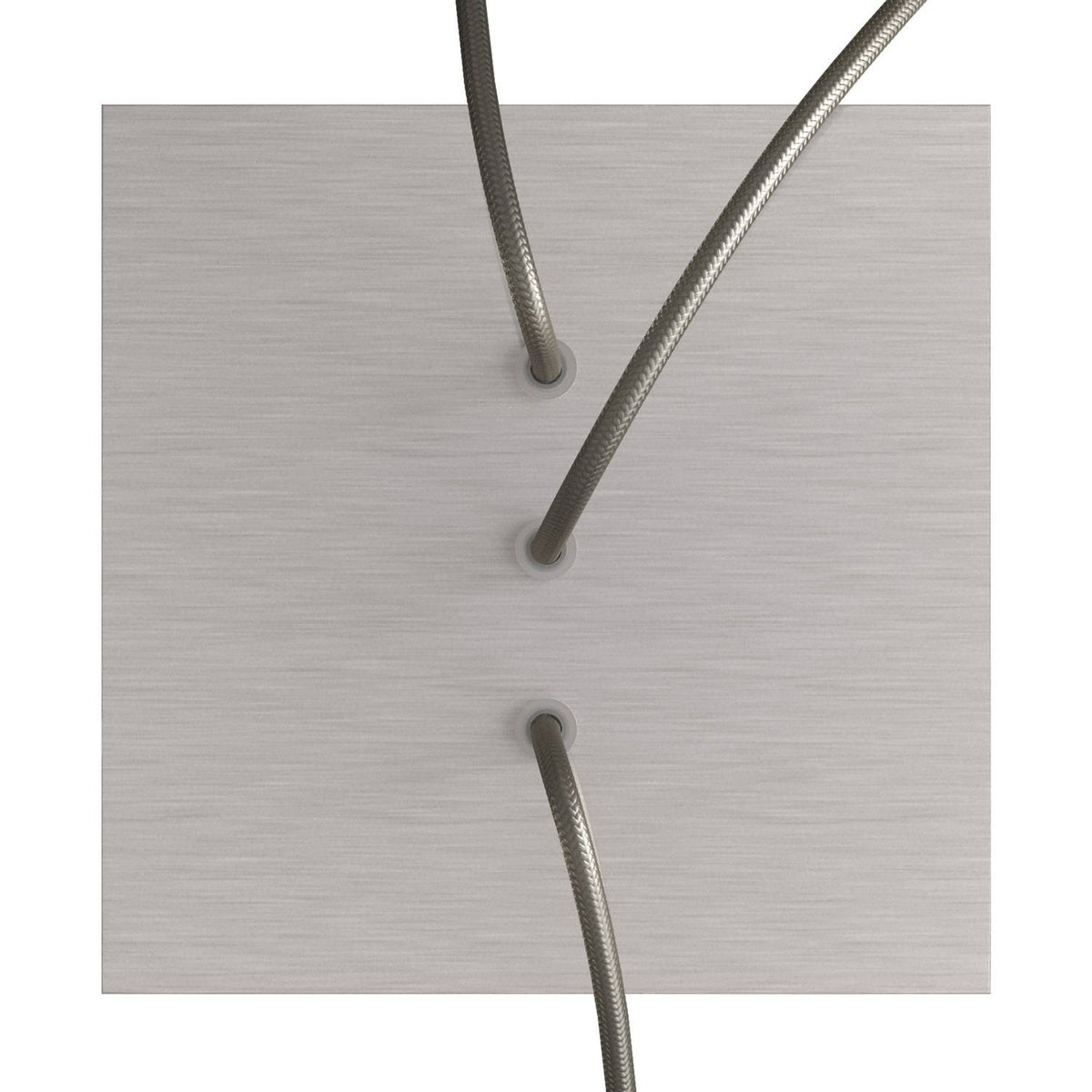 Rose-One Baldachin quadratisch, 200 mm mit 3 Löchern in Reihe und 4 seitlichen Löchern - Dibond Satinstahl – Ansicht 2