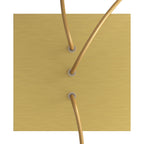 Lampenbaldachin Rose-One quadratisch, 200 mm mit 3 Löchern in Linie und 4 seitlichen Löchern - Dibond Satin Messing – Ansicht 2