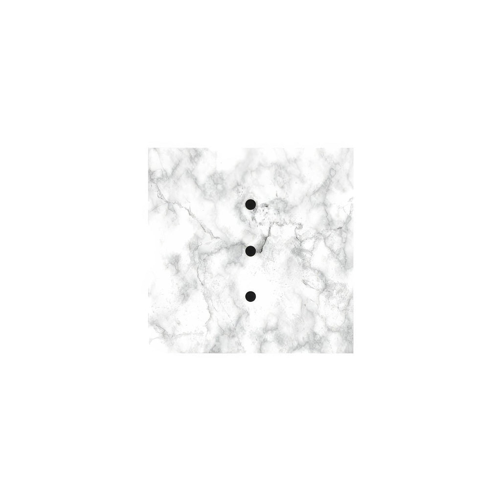 Rosone Rose-One quadratisch, 200 mm mit 3 Öffnungen in Reihe und 4 seitlichen Öffnungen – Carrara-Marmor – Ansicht 3