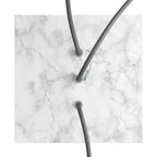 Rosone Rose-One quadratisch, 200 mm mit 3 Öffnungen in Reihe und 4 seitlichen Öffnungen – Carrara-Marmor – Ansicht 2