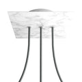 Rosone Rose-One quadratisch, 200 mm mit 3 Öffnungen in Reihe und 4 seitlichen Öffnungen – Carrara-Marmor