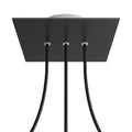 Rose-One quadratischer Baldachin, 200 mm mit 3 linearen und 4 seitlichen Öffnungen – Matt Schwarz