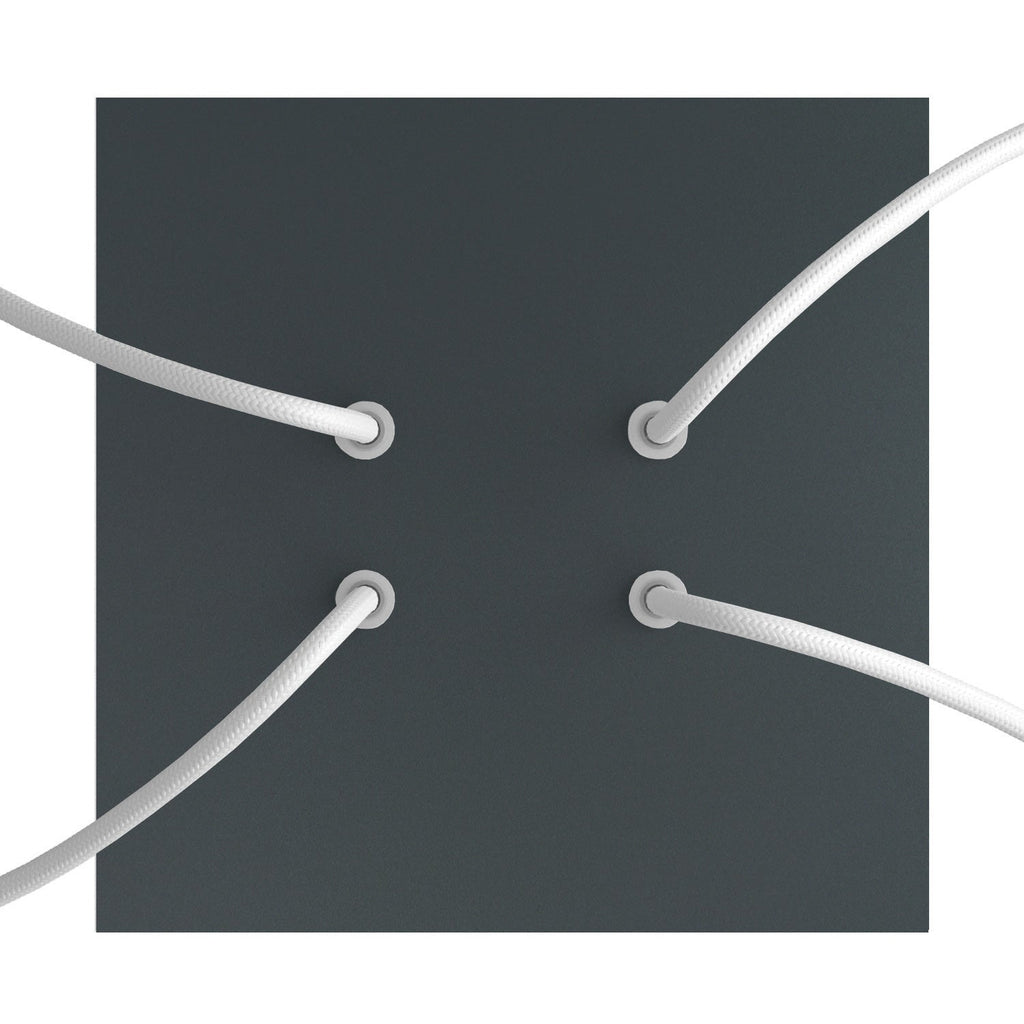 Baldachin Rose-One quadratisch, 200 mm mit 4 Löchern und 4 seitlichen Löchern – Anthrazit – Ansicht 2