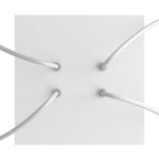 Lampenbaldachin Rose-One quadratisch, 200 mm mit 4 Löchern und 4 seitlichen Löchern – Mattweiß – Ansicht 2