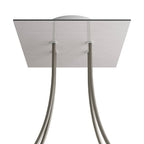 Rose-One Lampenbaldachin quadratisch, 200 mm mit 4 Löchern und 4 seitlichen Löchern – Dibond Edelstahl satiniert