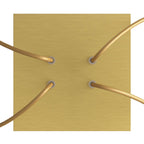 Lampenbaldachin Rose-One quadratisch, 200 mm mit 4 Löchern und 4 seitlichen Löchern – Dibond Satiniertes Messing – Ansicht 2