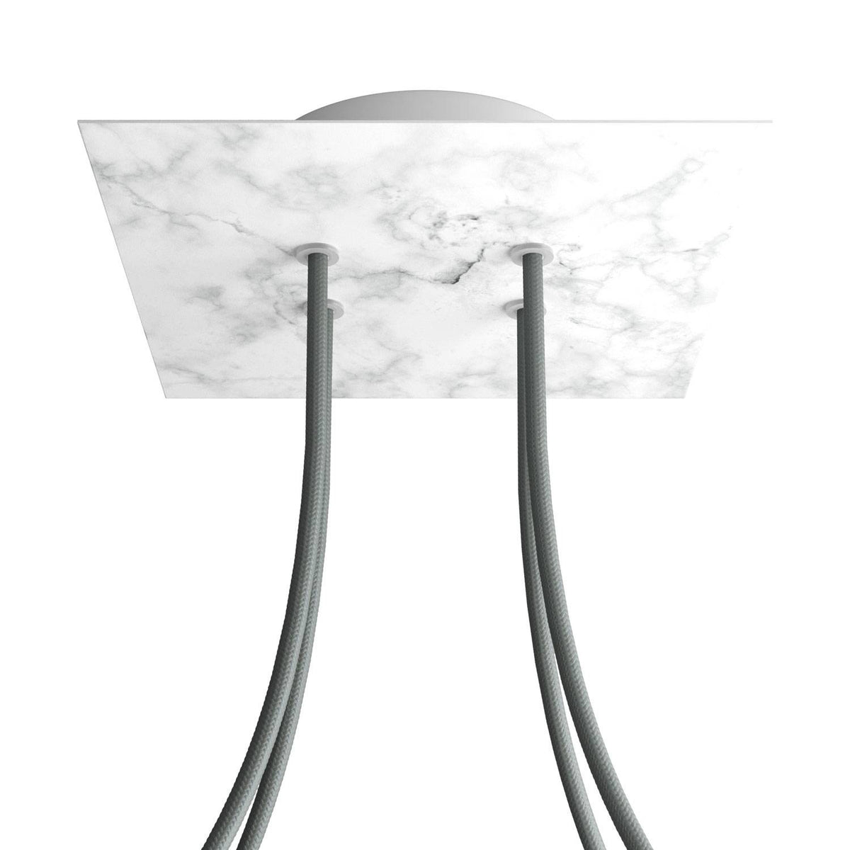 Rosone Rose-One quadratisch, 200 mm mit 4 Löchern und 4 seitlichen Löchern - Carrara-Marmor