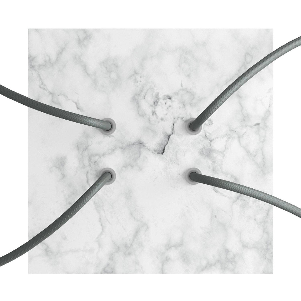 Rosone Rose-One quadratisch, 200 mm mit 4 Löchern und 4 seitlichen Löchern - Carrara-Marmor – Ansicht 2