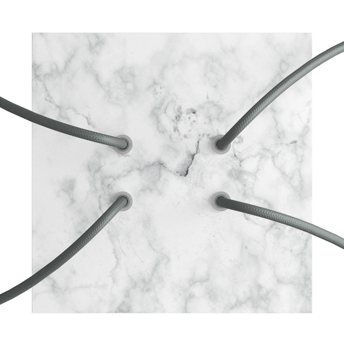 Rosone Rose-One quadratisch, 200 mm mit 4 Löchern und 4 seitlichen Löchern - Carrara-Marmor – Ansicht 2