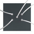 Rose-One quadratischer Lampenbaldachin, 200 mm mit 5 Löchern und 4 seitlichen Löchern - Anthrazit – Ansicht 2