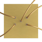 Lampenbaldachin Rose-One quadratisch, 200 mm mit 5 Löchern und 4 seitlichen Löchern – Dibond Messing matt – Ansicht 2