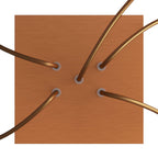 Rose-One Deckenrosette, quadratisch, 200 mm mit 5 Löchern und 4 seitlichen Löchern - Dibond Gebürstetes Kupfer – Ansicht 2