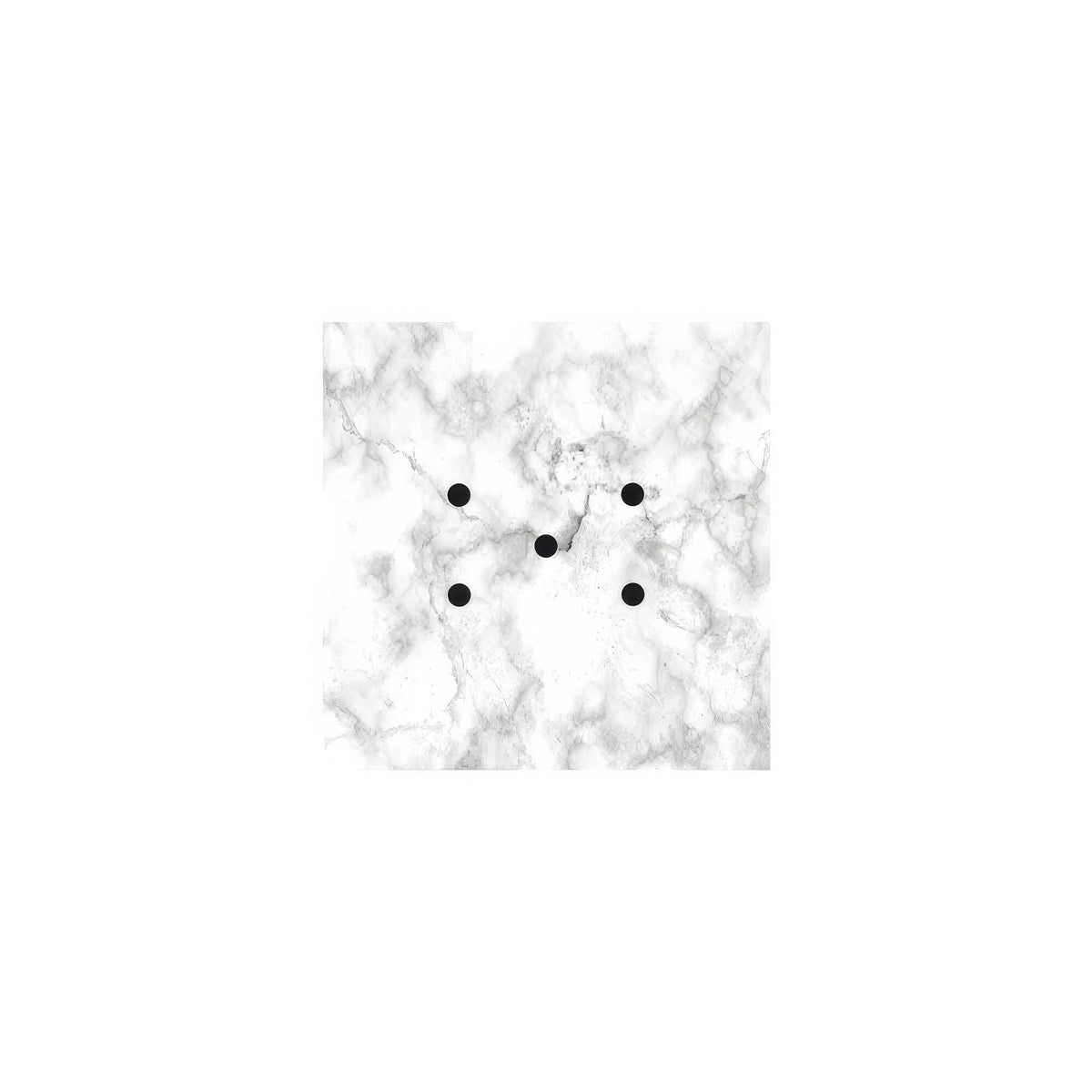 Quadratischer Rose-One Baldachin, 200 mm mit 5 Löchern und 4 seitlichen Löchern – Carrara-Marmor – Ansicht 3