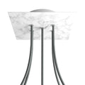 Quadratischer Rose-One Baldachin, 200 mm mit 5 Löchern und 4 seitlichen Löchern – Carrara-Marmor