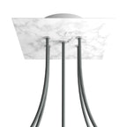 Quadratischer Rose-One Baldachin, 200 mm mit 5 Löchern und 4 seitlichen Löchern – Carrara-Marmor