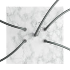 Quadratischer Rose-One Baldachin, 200 mm mit 5 Löchern und 4 seitlichen Löchern – Carrara-Marmor – Ansicht 2