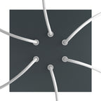 Rose-One Baldachin Quadrat, 200 mm mit 6 Löchern und 4 seitlichen Löchern – Anthrazit – Ansicht 2