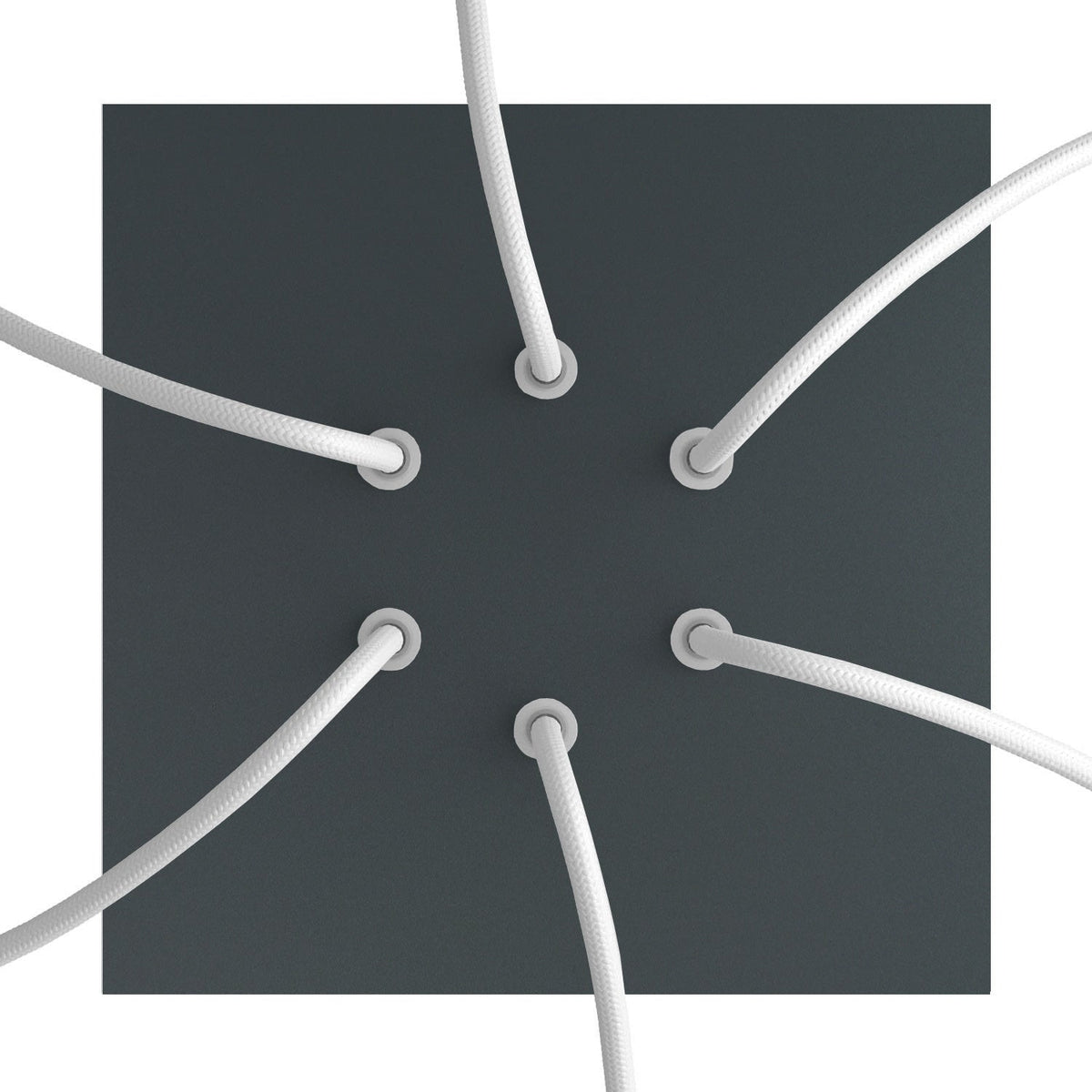 Rose-One Baldachin Quadrat, 200 mm mit 6 Löchern und 4 seitlichen Löchern – Anthrazit – Ansicht 2