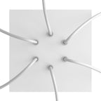 Rose-One Deckenbaldachin Quadrat, 200 mm mit 6 Löchern und 4 seitlichen Öffnungen – Mattweiß – Ansicht 2