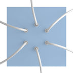 Lampenbaldachin Rose-One quadratisch, 200 mm mit 6 Löchern und 4 seitlichen Löchern – Taubenblau – Ansicht 2