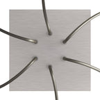 Lampenbaldachin Rose-One quadratisch, 200 mm mit 6 Löchern und 4 seitlichen Löchern – Dibond satiniertes Stahl – Ansicht 2