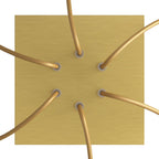 Baldachin Rose-One quadratisch, 200 mm mit 6 Löchern und 4 seitlichen Löchern – Dibond Satiniertes Messing – Ansicht 2