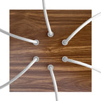 Quadratischer Baldachin Rose-One, 200 mm mit 6 Löchern und 4 seitlichen Löchern – Holz – Ansicht 2