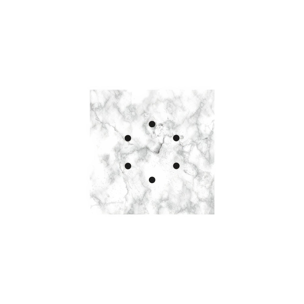 Lampenbaldachin Rose-One quadratisch, 200 mm mit 6 Löchern und 4 seitlichen Löchern – Marmor Carrara – Ansicht 3